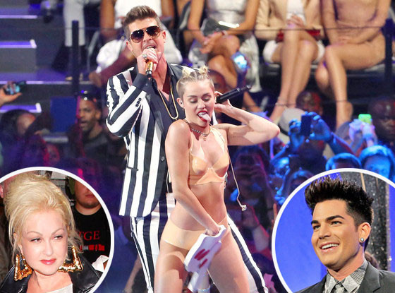 Miley Cyrus, Cyndi Lauper, Adam Lambert Miley Cyrus, Cyndi Lauper, Adam Lambert